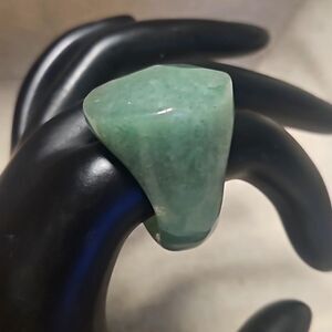 Vintage Genuine Jade Jadeite Massive Dome Cocktail Signet Ring Size 10 21g